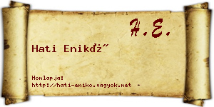 Hati Enikő névjegykártya